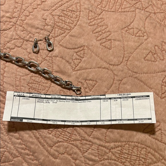 JAI Silver Chain Bracelet & Earring Set - Picture 4 of 5